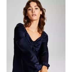 Brand new ⭐ And Now This 👩 Women's Belted Faux-Leather 👚 Shirtdress Cream 🔥