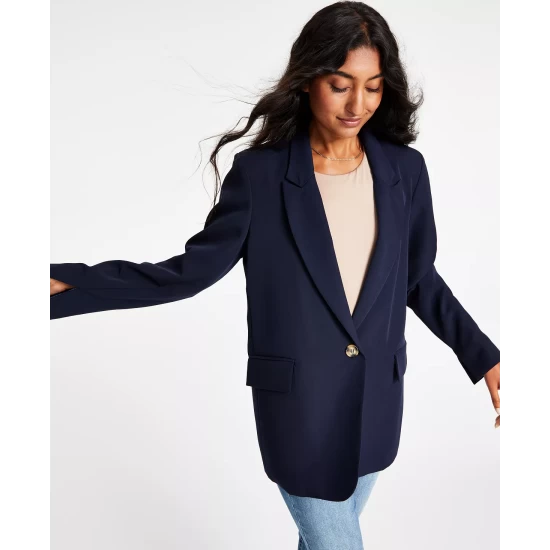 Best deal ๐งจ And Now This ๐ฉ Women's Oversized One-Button Blazer Cream โญ - Image 4