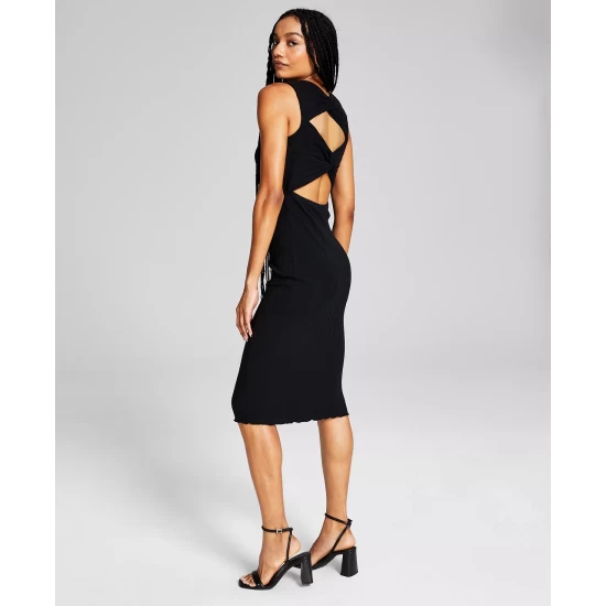 Budget ๐ And Now This ๐ฉ Women's Tie-Back Midi ๐ Dress Moss Green ๐ฅ - Image 5