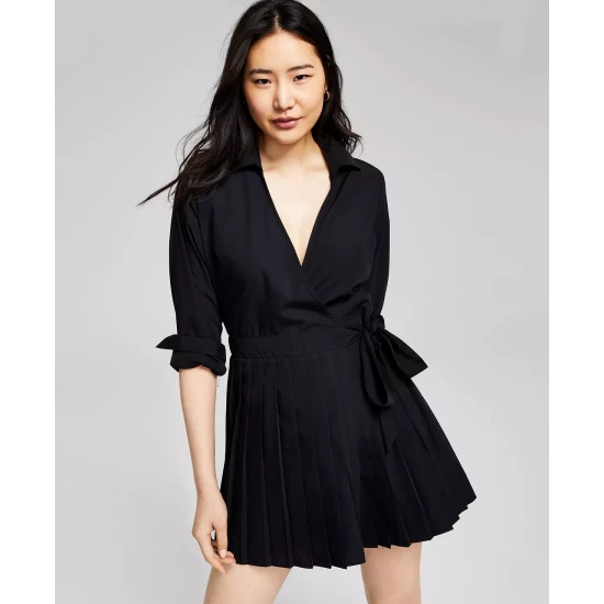 Best reviews of ๐ And Now This ๐ฉ Women's ๐ฉ Women's Long Sleeve Pleated ๐ Dress Black ๐ฅ - Image 4