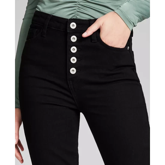 New ๐ And Now This ๐ฉ Women's Square-Neck Long-Sleeve Keyhole Top White โค๏ธ - Image 2