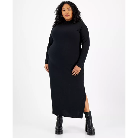 Hot Sale ๐ And Now This Trendy Plus Size Ribbed Side-Slit Maxi ๐ Dress Moss Green ๐ฅ - Image 8