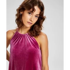 New โ And Now This ๐ฉ Women's Textured High-Rise Pull-On Pants Chambray ๐