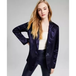 Best deal ⌛ And Now This 👩 Women's Puff-Sleeve Ruched Bodysuit & Faux-Leather Slit-Front Mini 👗 Skirt Black 💯