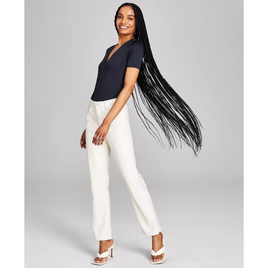 Outlet ๐ And Now This ๐ฉ Women's High-Rise Wide-Leg Trousers Almond ๐คฉ