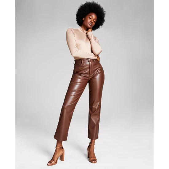 Outlet ๐ And Now This ๐ฉ Women's High-Rise Wide-Leg Trousers Almond ๐คฉ - Image 2