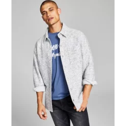 Outlet ✔️ And Now This Men's Sweater Quarter-Zip Long-Sleeve Polo 👕 Shirt Black 🥰