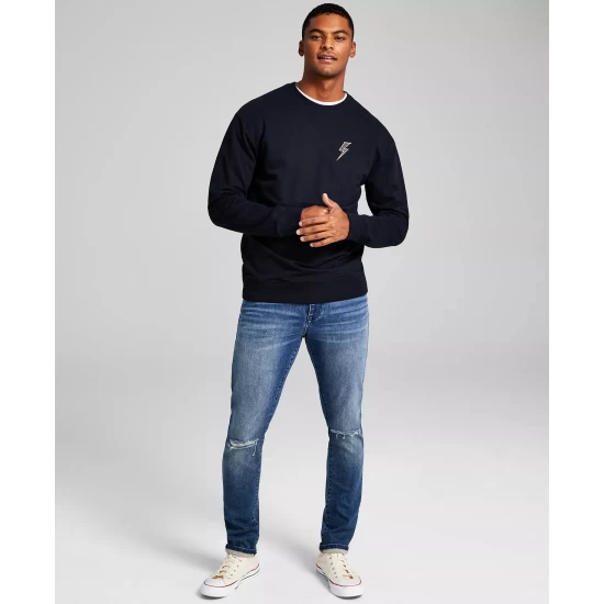 Top 10 โญ And Now This Men's Modern-Fit Lightning Bolt Patch Fleece Sweatshirt Black ๐ - Image 4