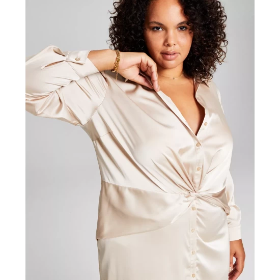 Flash Sale ๐งจ And Now This Trendy Plus Size Satin Wide-Leg Pants Plum ๐ - Image 4