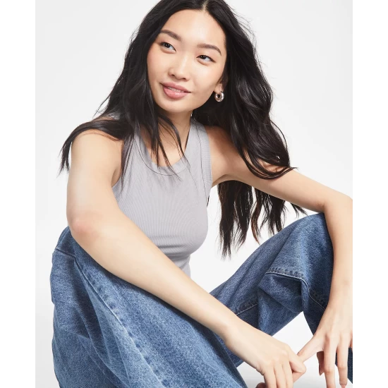 Discount โ๏ธ And Now This ๐ฉ Women's Sleeveless Ribbed Tank Top Slate Grey ๐ฅฐ - Image 7