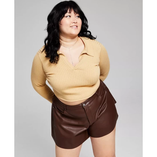 Brand new ๐คฉ And Now This Trendy Plus Size Mock-Neck Bodysuit Chocolate Brown ๐ - Image 2