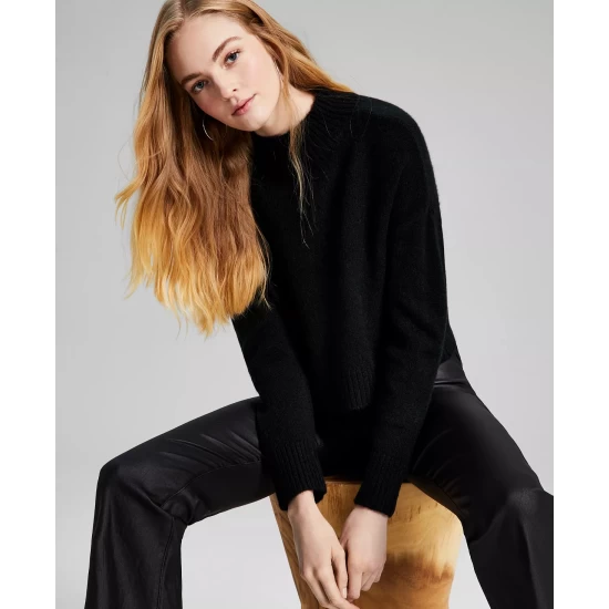 Outlet โญ And Now This ๐ฉ Women's High-Rise Split-Leg Trousers Black ๐คฉ - Image 5