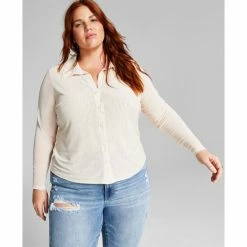 Promo 😍 And Now This Plus Size Button-Up 👚 Shirt Black ✨