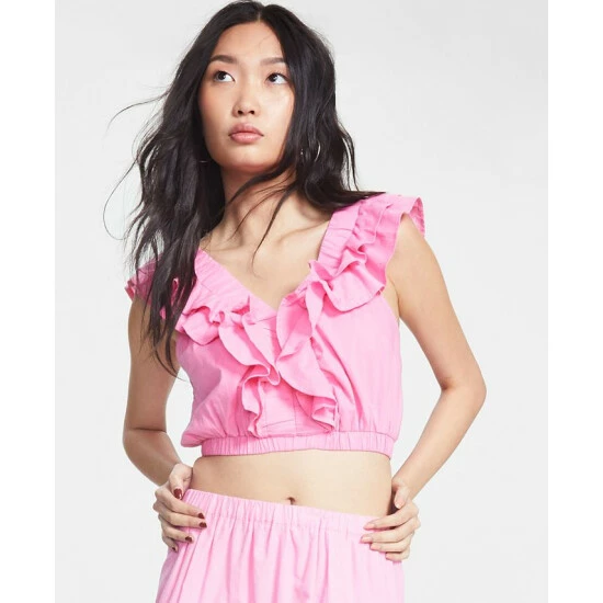 Cheap ๐ฏ And Now This ๐ฉ Women's Sleeveless Ruffled Top Chambray โญ