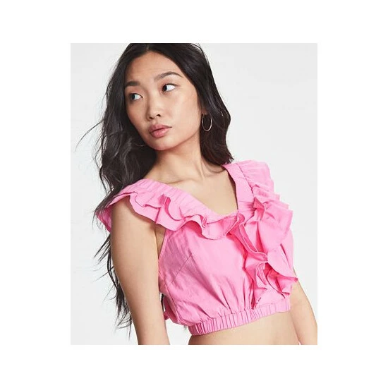 Cheap ๐ฏ And Now This ๐ฉ Women's Sleeveless Ruffled Top Chambray โญ - Image 3