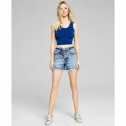 Hot Sale π And Now This π© Women's Frayed Denim Shorts Pacific Blue Wash π