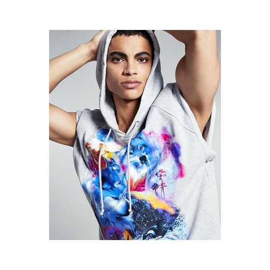 Coupon π And Now This 5:31 By JΓRΓME LAMAAR Men's Sleeveless Graphic Hoodie Hthr Belle π - Image 3