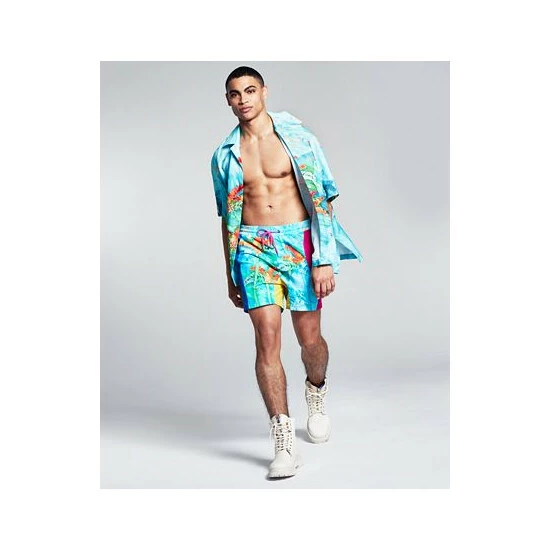 Wholesale ❤️ And Now This 5:31 By JÉRÔME LAMAAR Men's Relaxed-Fit Tropical-Print 5 Swim Trunks Caribe 👏 - Image 3
