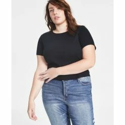 Best Sale 😀 And Now This Trendy Plus Size Ribbed T-Shirt White 😍
