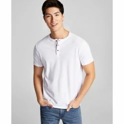 Best Pirce π And Now This Men's Rib Knit Lightweight Short-Sleeve Henley Bright Whi π₯