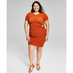 Top 10 ๐ And Now This Trendy Plus Size Textured Cutout Bodycon ๐ Dress Rust ๐