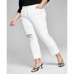 New ๐ฏ And Now This Trendy Plus Size Vintage Straight-Leg ๐ Jeans White ๐งจ