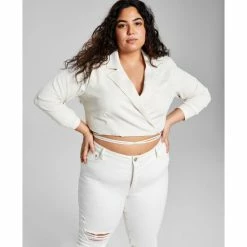 Best Pirce ❤️ And Now This Trendy Plus Size Cropped Blazer Bone 🔔