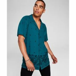 Cheapest ✨ And Now This Men's Regular-Fit Bandana-Print Camp 👕 Shirt Lacrosse ✔️