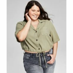 Brand new 💯 And Now This Trendy Plus Size Tie Front Woven 👕 Shirt Rasberry 🌟