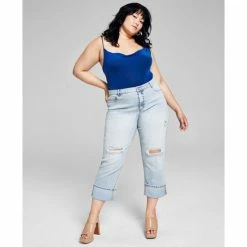 Best reviews of 🌟 And Now This Trendy Plus Size Ripped Straight-Leg 👖 Jeans Seneca 🥰