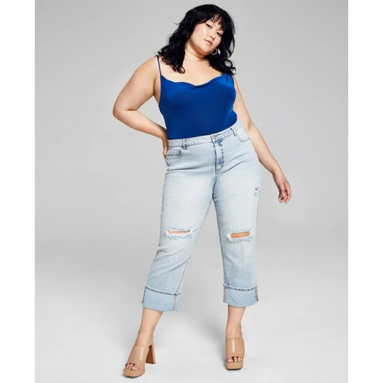 Best reviews of ๐ And Now This Trendy Plus Size Ripped Straight-Leg ๐ Jeans Seneca ๐ฅฐ