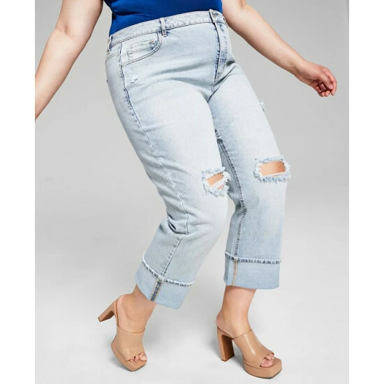 Best reviews of ๐ And Now This Trendy Plus Size Ripped Straight-Leg ๐ Jeans Seneca ๐ฅฐ - Image 4