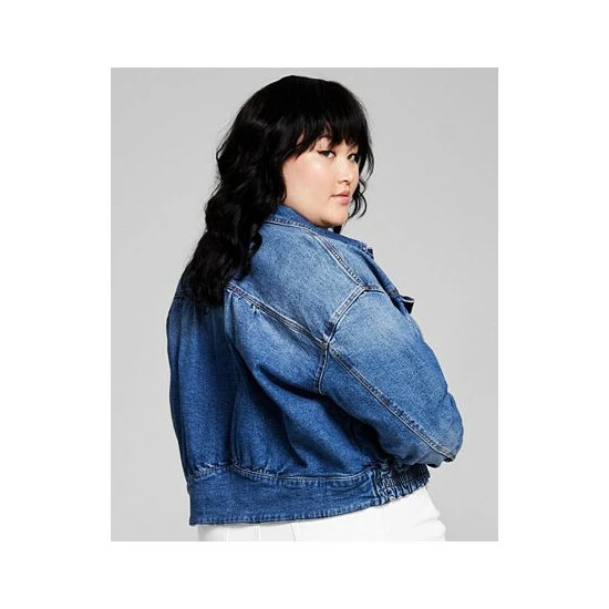 Flash Sale ๐งจ And Now This Trendy Plus Size Ruched Back Jean Jacket Forget Me Not ๐ - Image 2