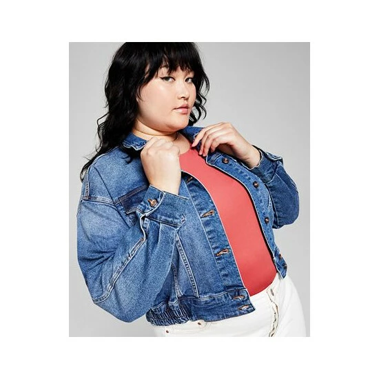 Flash Sale ๐งจ And Now This Trendy Plus Size Ruched Back Jean Jacket Forget Me Not ๐ - Image 3